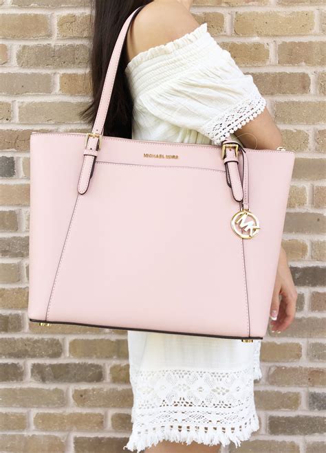 pink pastel michael kors tote bag